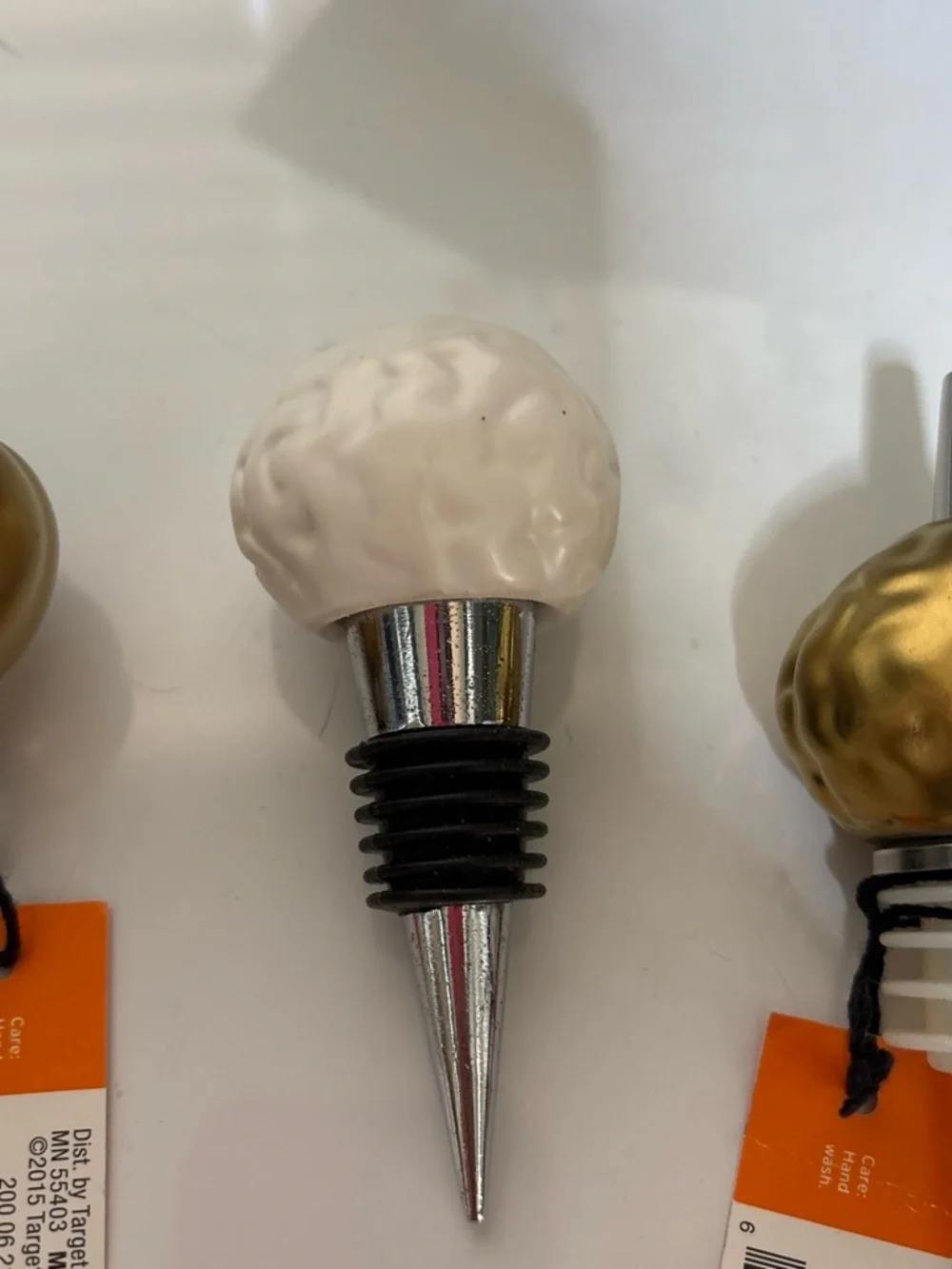 Target Gold and White Decorative Bottle Stoppers - Set of 3